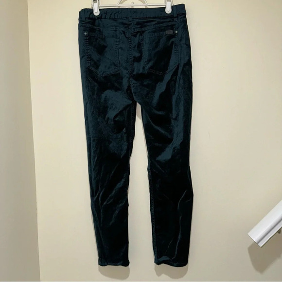 Women’s 7 For All Mankind Holiday Velvet Dark Green  Ankle Skinny Jeans Size: 8 - Picture 10 of 16